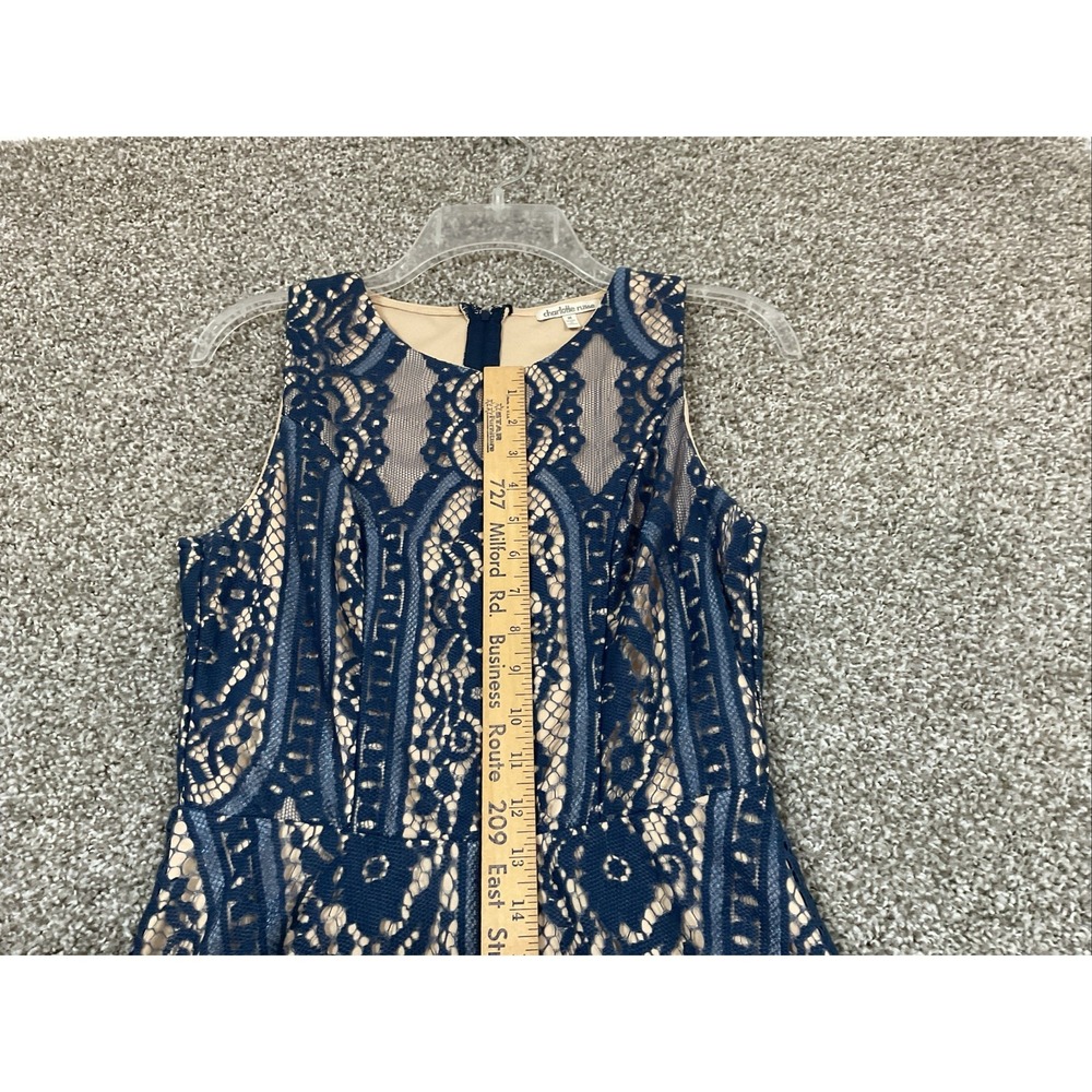Charlotte Russe Blue Cutout Lined Sleeveless Mini Dress Sz M Semi Formal - Picture 9 of 9